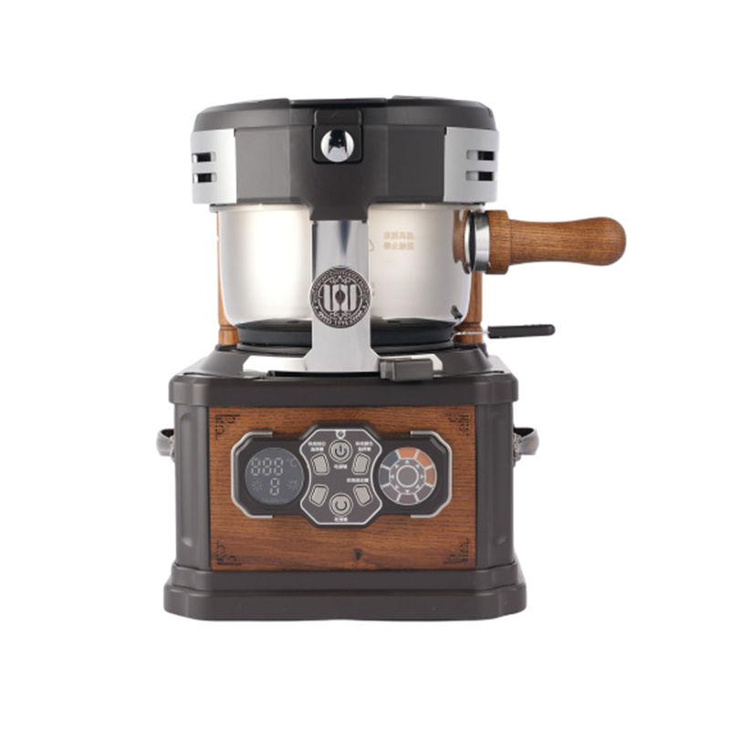 How does a coffee bean roaster achieve precise control of temperature from light to dark roast?